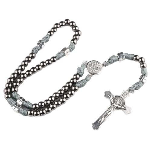 EZVFIRPDFZ Large and Heavy Stainless Steel Beads Rugged Durable Paracord Rosary Necklace for Men with St.Michael Center Piece and St.Benedict Crucifix EZVFIRPDFZ Large and Heavy Stainless Steel Beads Rugged Durable Paracord Rosary Necklace for Men with St.Michael Center Piece and St.Benedict Crucifix von EZVFIRPDFZ