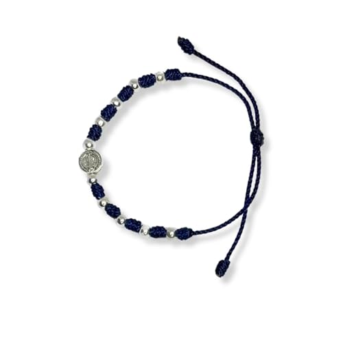 EZVFIRPDFZ Rosenkranz-Armband aus Metall und verstellbarer Kordel, Schutz und Segen, religiöses Design für Männer und Frauen, Pulsera Denario Medalla de San Benito, Rot EZVFIRPDFZ Rosenkranz-Armband aus Metall und verstellbarer Kordel, Schutz und Segen, religiöses Design für Männer und Frauen, Pulsera Denario Medalla de San Benito, Rot von EZVFIRPDFZ