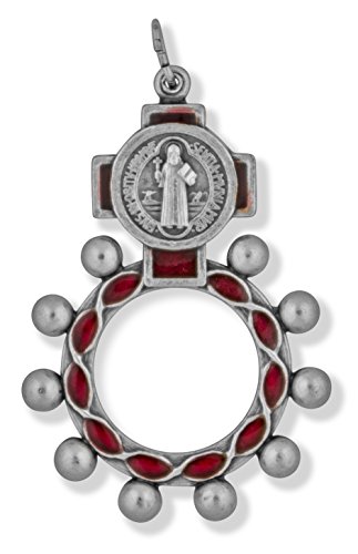 EZVFIRPDFZ Rosenkranz-Ring mit roten Emaille-Akzenten von EZVFIRPDFZ