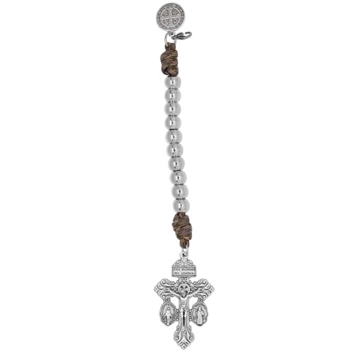 EZVFIRPDFZ Rosenkranz-Strang mit Aufschrift "One Decade", "Pardon Cross and Saint Benedikt"-Medaille, zum Aufhängen an einer Handtasche oder einem Rucksack, hergestellt in Italien EZVFIRPDFZ Rosenkranz-Strang mit Aufschrift "One Decade", "Pardon Cross and Saint Benedikt"-Medaille, zum Aufhängen an einer Handtasche oder einem Rucksack, hergestellt in Italien von EZVFIRPDFZ