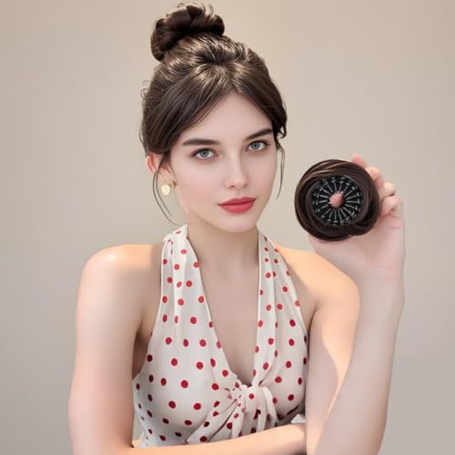 Glatte, flauschige Dutt-Verlängerung, synthetischer Chignon-Donut für Damen, Clip-in-Haarteil für Hochsteckfrisuren, Dunkelschwarz Glatte, flauschige Dutt-Verlängerung, synthetischer Chignon-Donut für Damen, Clip-in-Haarteil für Hochsteckfrisuren, Dunkelschwarz von EZVFIRPDFZ