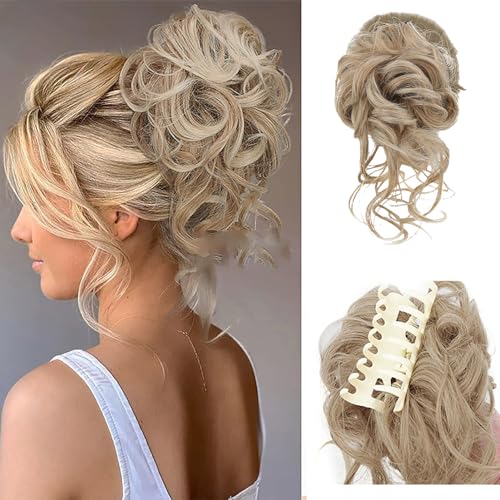Haarklammer, unordentlicher Dutt, Extensions für Damen, zerzauste Hochsteckfrisur von EZVFIRPDFZ