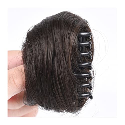 Haarknoten zum Anklippen, Kunsthaarteil, gewellt, gelockt, für Hochsteckfrisuren, Pferdeschwanz, Haarteile für Damen, Hellbraun von EZVFIRPDFZ