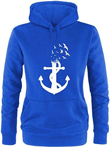 Ezyshirt® Anker Ocean Damen Hoodie | Damen Kapuzenpullover | Damen Pullover von Ezyshirt