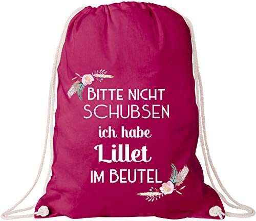 EZYshirt® Bitte nicht schubsen ich habe Lillet im Beutel Baumwoll Stoffbeutel von Ezyshirt