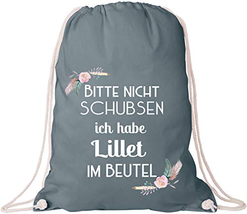 EZYshirt® Bitte nicht schubsen ich habe Lillet im Beutel Baumwoll Stoffbeutel von Ezyshirt