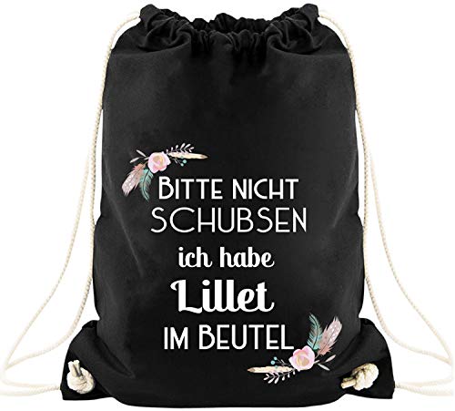 EZYshirt® Bitte nicht schubsen ich habe Lillet im Beutel Baumwoll Stoffbeutel von Ezyshirt