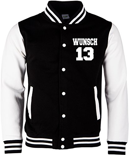 EZYshirt® College Jacke Wunschname und Wunschnummer & Partnerlook College Jacke | Baseball College Jacke Herren | Männer Baseball Jacke von Ezyshirt