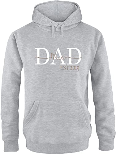 EZYshirt® DAD Hoodie mit Kindernamen | Geschenk zum Vatertag | Pullover Herren | Männer Kapuzenpullover | Hoodie von Ezyshirt