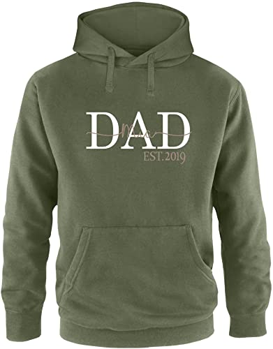 EZYshirt® DAD Hoodie mit Kindernamen | Geschenk zum Vatertag | Pullover Herren | Männer Kapuzenpullover | Hoodie von Ezyshirt