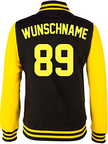 EZYshirt® Damen Herren Kinder College Jacke Athletic mit Wunschnamen und Wunschnummer | Baseball Jacke | von Ezyshirt