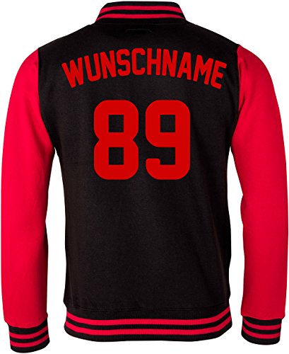 EZYshirt® Damen Herren Kinder College Jacke Athletic mit Wunschnamen und Wunschnummer | Baseball Jacke | von Ezyshirt