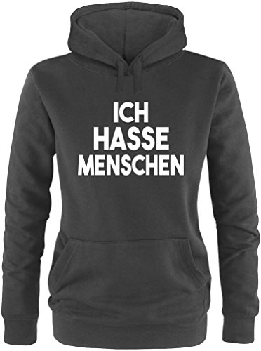 Ezyshirt® Ich Hasse Menschen Damen Hoodie | Damen Kapuzenpullover | Damen Pullover von Ezyshirt