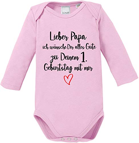 EZYshirt® Lieber Papa ich wünsche dir Alles Gute zum 1. Geburtstag mit Mir Body Baby Langarm Bio Baumwolle von Ezyshirt