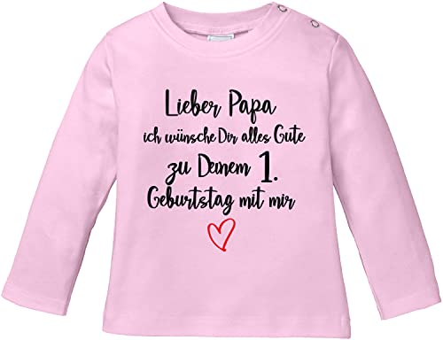 EZYshirt® Lieber Papa ich wünsche dir Alles Gute zum 1. Geburtstag mit Mir T-Shirt Langarm Baby Bio Baumwolle von Ezyshirt