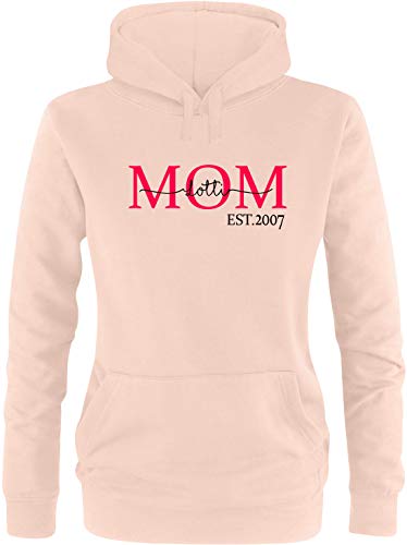 EZYshirt® Mom Pullover mit Kindernamen | personalisierbar auch als Geschenk Pullover Damen | Frauen Kapuzenpullover | Hoodie von Ezyshirt