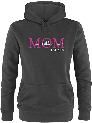 EZYshirt® Mom Pullover mit Kindernamen | personalisierbar auch als Geschenk Pullover Damen | Frauen Kapuzenpullover | Hoodie von Ezyshirt