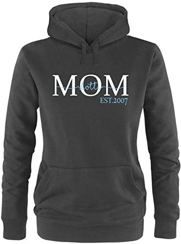 EZYshirt® Mom Pullover mit Kindernamen | personalisierbar auch als Geschenk Pullover Damen | Frauen Kapuzenpullover | Hoodie von Ezyshirt