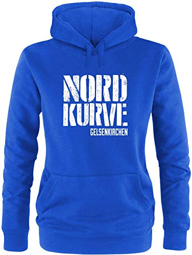 EZYshirt® Nordkurve auf Schalke Damen Hoodie | Damen Kapuzenpullover | Damen Pullover von Ezyshirt