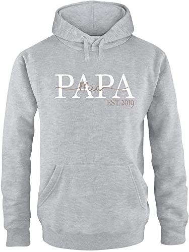 EZYshirt® Papa Hoodie mit Kindernamen | Geschenk zum Vatertag | Pullover Herren | Männer Kapuzenpullover | Hoodie von Ezyshirt