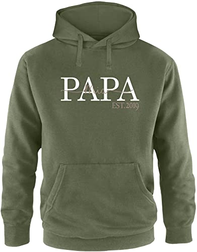 EZYshirt® Papa Hoodie mit Kindernamen | Geschenk zum Vatertag | Pullover Herren | Männer Kapuzenpullover | Hoodie von Ezyshirt