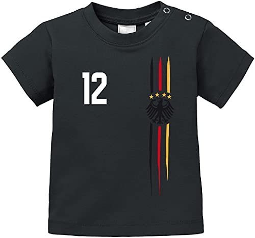 EZYshirt® WM & EM Deutschland Shirt | WM & EM Trikot | Wunschname und Nummer T-Shirt Baby Bio Baumwolle von Ezyshirt