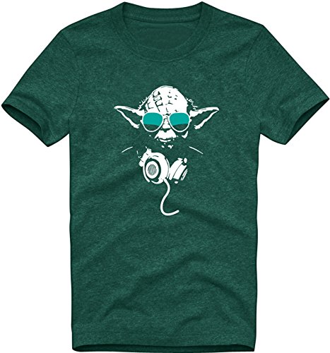 Ezyshirt® Yoda DJ Herren T-Shirt Organic Cotton Rundhals Premium Shirt | Bio Baumwolle T-Shirt | Herren Shirt von Ezyshirt