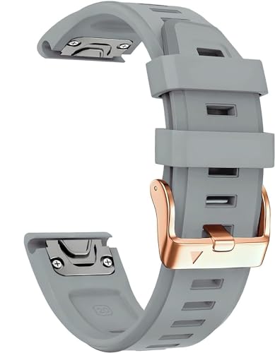 EZZON 20 mm Uhrenarmband, Ersatz für Garmin Fenix 5S/5S Plus/6S/7S/Instinct 2S/D2, schnelle Passform, weiches Silikonarmband mit rotgoldener Schnalle, atmungsaktiv, wasserdicht, Armbandzubehör von EZZON