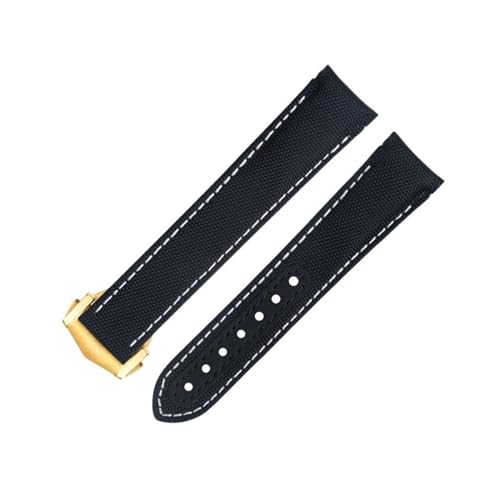 EZZON 20 mm grünes Nylongewebe, Uhrenarmband passend für Omega-Armband für AT150 Seamaster 300 Planet Ocean De Ville Speedmaster Uhrenarmband mit gebogenem Ende, 20 mm, Achat von EZZON