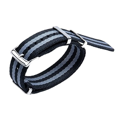EZZON 20 mm schweißfestes, weiches Uhrenarmband aus Segeltuch, Nylon, Uhrenzubehör, passend für Omega-Armband für Speedmaster 300 AT150 Aqua Terra Gürtel, 20 mm von EZZON