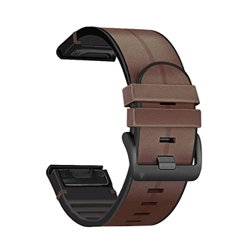 EZZON 22 x 26 mm Silikon-Leder-Smartwatch-Armband für Garmin Fenix 7 7X 5 5X Plus 6 6X Pro Epix Armband, QuickFit-Armband, Zubehör, 26mm Fenix 5X 5XPlus, Achat von EZZON