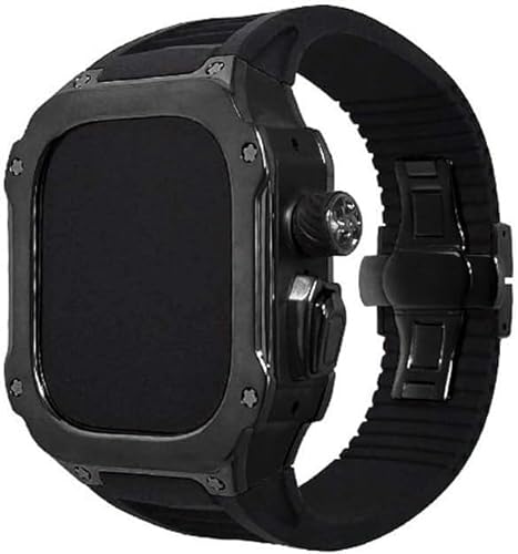 EZZON 49 mm Titanlegierung, Uhrengehäuse, Gummiband, für Apple Watch Ultra 2, 49 mm Serie, Ersatzteil, Sportarmbänder, Uhrengehäuse, Metallkrone, Lünette, Mod Kit Zubehör, For Ultra 49mm, Achat von EZZON