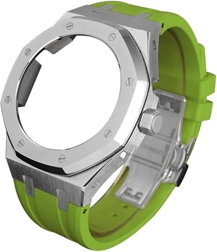 EZZON 5RD Gen Watch Mod Kit für GA2100 GA-2100 GA2110 Metall-Uhrengehäuse Edelstahl Kautschukband Uhrenarmband Fluorkautschuk Armband Nachrüst-Set für Herrenuhren, Einheitsgröße, Achat von EZZON