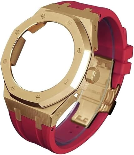 EZZON 5RD Gen Watch Mod Kit für GA2100 GA-2100 GA2110 Metall-Uhrengehäuse Edelstahl Kautschukband Uhrenarmband Fluorkautschuk Armband Nachrüst-Set für Herrenuhren, Einheitsgröße, Achat von EZZON