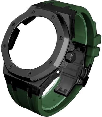 EZZON 5RD Gen Watch Mod Kit für GA2100 GA-2100 GA2110 Metall-Uhrengehäuse Edelstahl Kautschukband Uhrenarmband Fluorkautschuk Armband Nachrüst-Set für Herrenuhren, Einheitsgröße, Achat von EZZON