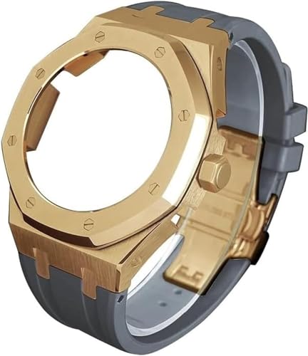 EZZON 5RD Gen Watch Mod Kit für GA2100 GA-2100 GA2110 Metall-Uhrengehäuse Edelstahl Kautschukband Uhrenarmband Fluorkautschuk Armband Nachrüst-Set für Herrenuhren, Einheitsgröße, Achat von EZZON