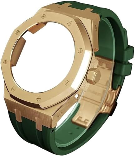 EZZON 5RD Gen Watch Mod Kit für GA2100 GA-2100 GA2110 Metall-Uhrengehäuse Edelstahl Kautschukband Uhrenarmband Fluorkautschuk Armband Nachrüst-Set für Herrenuhren, Einheitsgröße, Achat von EZZON