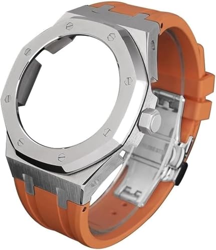 EZZON 5RD Gen Watch Mod Kit für GA2100 GA-2100 GA2110 Metall-Uhrengehäuse Edelstahl Kautschukband Uhrenarmband Fluorkautschuk Armband Nachrüst-Set für Herrenuhren, Einheitsgröße, Achat von EZZON