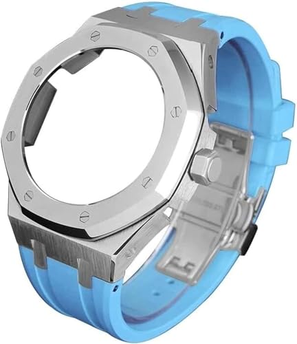 EZZON 5RD Gen Watch Mod Kit für GA2100 GA-2100 GA2110 Metall-Uhrengehäuse Edelstahl Kautschukband Uhrenarmband Fluorkautschuk Armband Nachrüst-Set für Herrenuhren, Einheitsgröße, Achat von EZZON