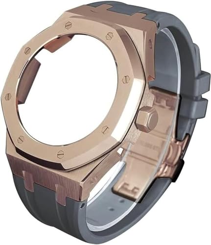 EZZON 5RD Gen Watch Mod Kit für GA2100 GA-2100 GA2110 Metall-Uhrengehäuse Edelstahl Kautschukband Uhrenarmband Fluorkautschuk Armband Nachrüst-Set für Herrenuhren, Einheitsgröße, Achat von EZZON
