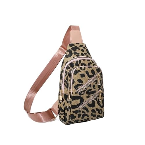 EZZON Brusttasche Mode Kette Design Crossbody Taschen Gepard Vintage Damen Einzelne Schultertaschen Vintage Brusttaschen, R, Einheitsgröße von EZZON