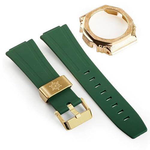 EZZON Dritte Generation Gummiband geschnitzt Edelstahl Uhrenabdeckung für GA2100 Nachrüstung und Upgrade DIY, Einheitsgröße, Achat von EZZON
