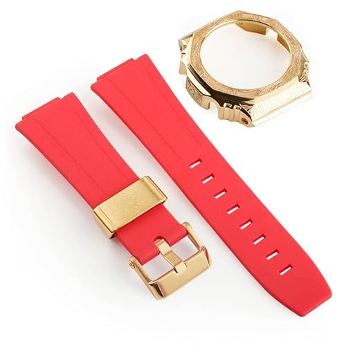 EZZON Dritte Generation Gummiband geschnitzt Edelstahl Uhrenabdeckung für GA2100 Nachrüstung und Upgrade DIY, Einheitsgröße, Achat von EZZON