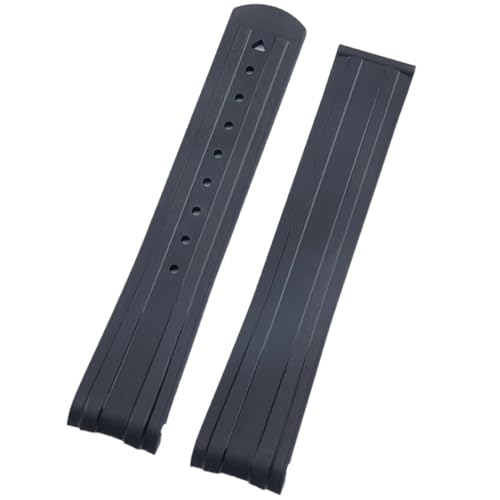 EZZON FKM Ersatzarmband für Omega-Armband für Seamaster 300 Tauchen, aus Fluorkautschuk, 20 mm, Black Sharp Buckle von EZZON