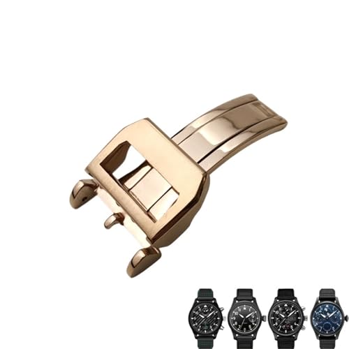 EZZON Faltschließe aus 316L-Edelstahl, 18 mm, für IWC Spitfire Lederarmband, 18 mm, Achat von EZZON