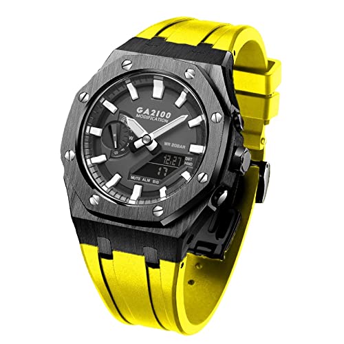 EZZON Für GA2100SU-1A Metall-Uhrengehäuse, Silikon-Armband, 316 Edelstahl, modifiziertes Zubehör, MOD-Kit, Einheitsgröße, Achat von EZZON