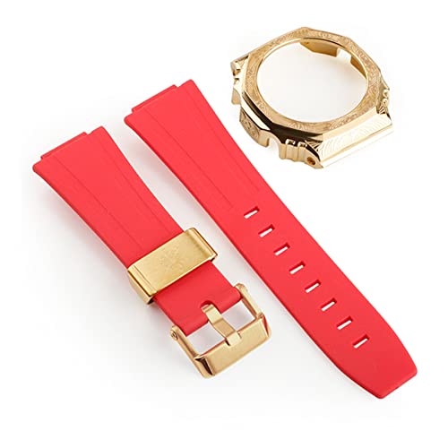 EZZON Geschnitzte Stahlmodelle GA-2100 Neuestes Design, fertiges Silikonarmband und Gehäuse GA2100 2110 Uhrenarmband und Metallgehäuse, Einheitsgröße, Achat von EZZON