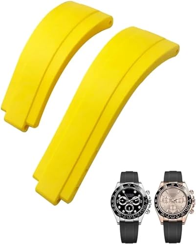 EZZON Gummi-Armband mit kurzer Schnalle, 20 mm, 21 mm, passend für Rolex Daytona Submariner Role Oysterflex Yacht Master, kleines Handgelenk, Silikon, 20 mm, Achat von EZZON