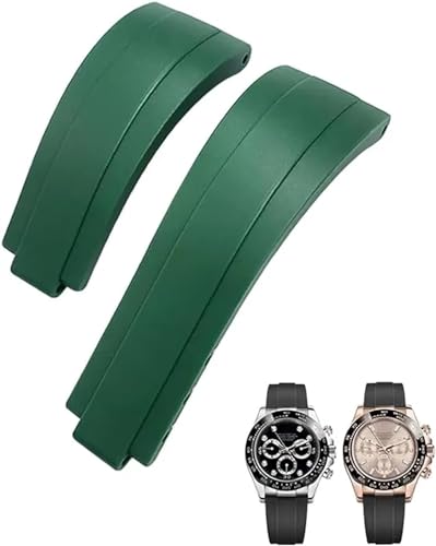 EZZON Gummi-Armband mit kurzer Schnalle, 20 mm, 21 mm, passend für Rolex Daytona Submariner Role Oysterflex Yacht Master, kleines Handgelenk, Silikon, 20 mm, Achat von EZZON