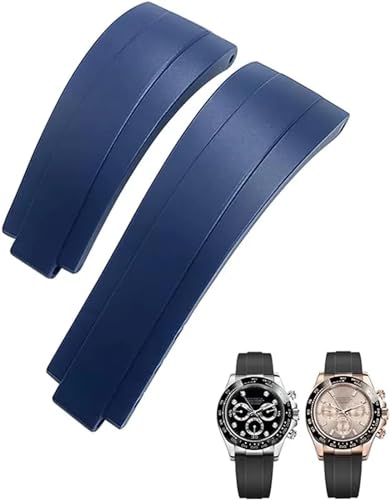 EZZON Gummi-Armband mit kurzer Schnalle, 20 mm, 21 mm, passend für Rolex Daytona Submariner Role Oysterflex Yacht Master, kleines Handgelenk, Silikon, 21 mm von EZZON